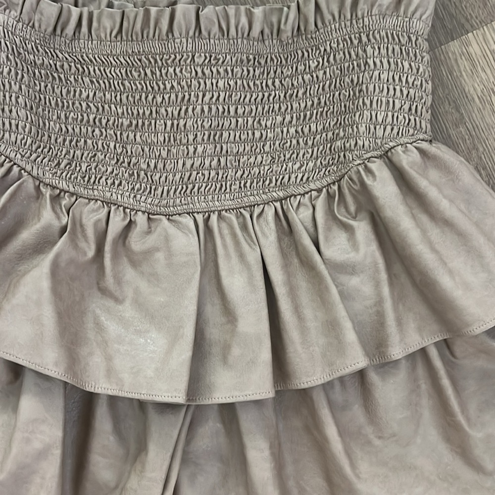 Mustard Seed Tan Leather Skort - Picture 3 of 6